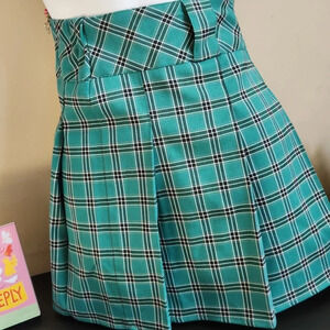 Wild fable green plaid pleated mini skirt y2k